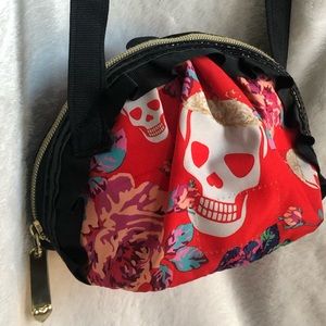 Betsey Johnson Skull & Flowers Crossbody Bag